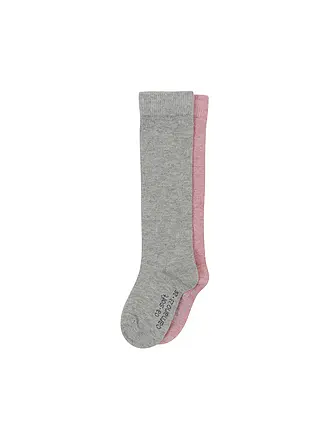 CAMANO | Chaussettes hautes enfant, lot de 2, anthracite | rosa